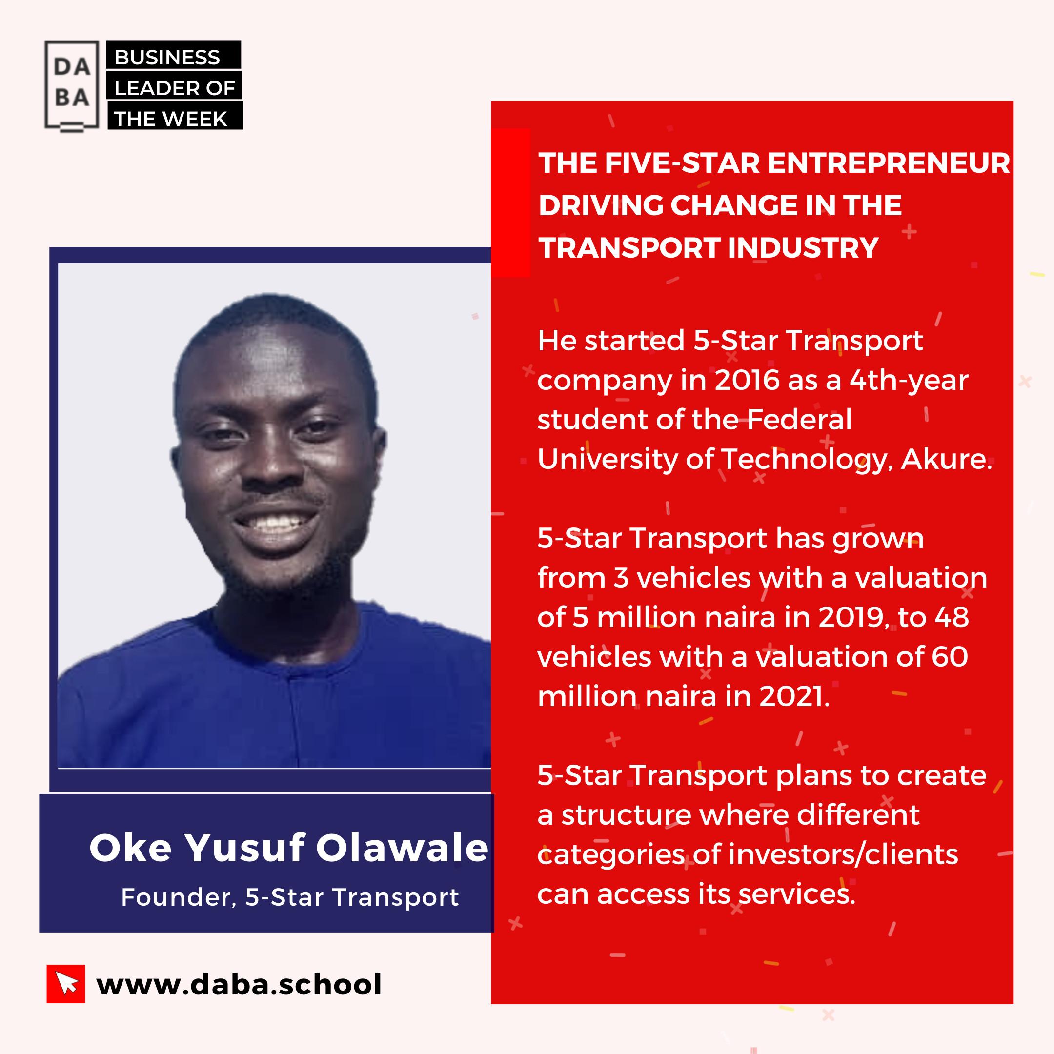 Cover Image for BLTW — Oke Yusuf Olawale: The Five-Star Entrepreneur Driving Change In The Transport Industry 